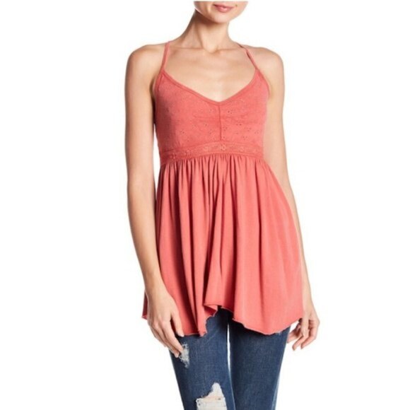 Melrose and Market Pink Cedar Knit Top Fairy Hem 2XS - Picture 1 of 3